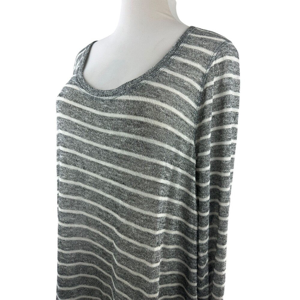 ✨2/$20 NWT Lane Bryant Sheer Metallic Striped Blouse Shimmer Plus Size 26/28 - Picture 3 of 15